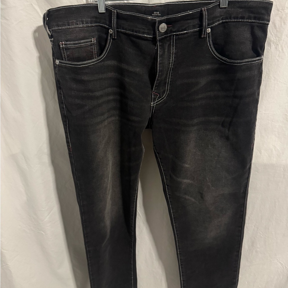 Men's dark gray True Religion Geno relaxed slim Denim Jeans